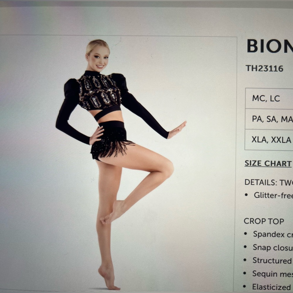 Tenth House Revolution Bionic TH23116 costume. Size PA.  Black/gold